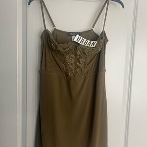 Urban Outfitters Olive Green Slip Dress